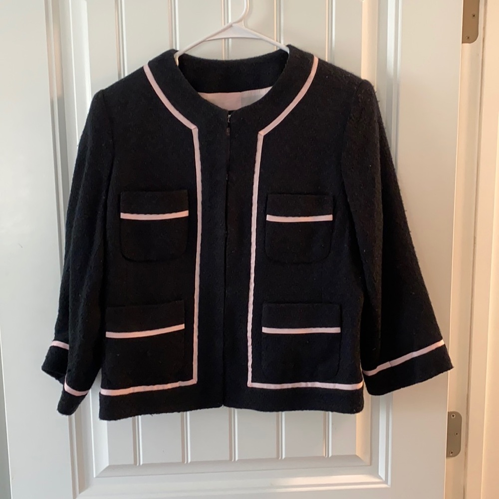 Black + Pink twill blazer